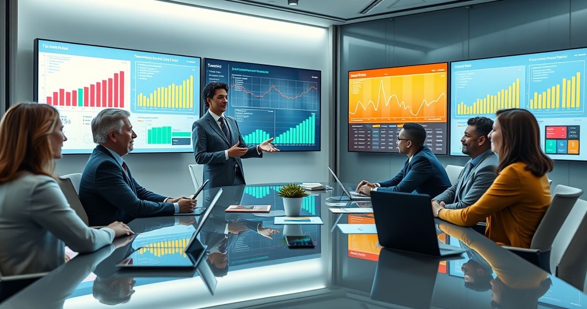 Financial advisor discussing tax payment options with clients around a conference table