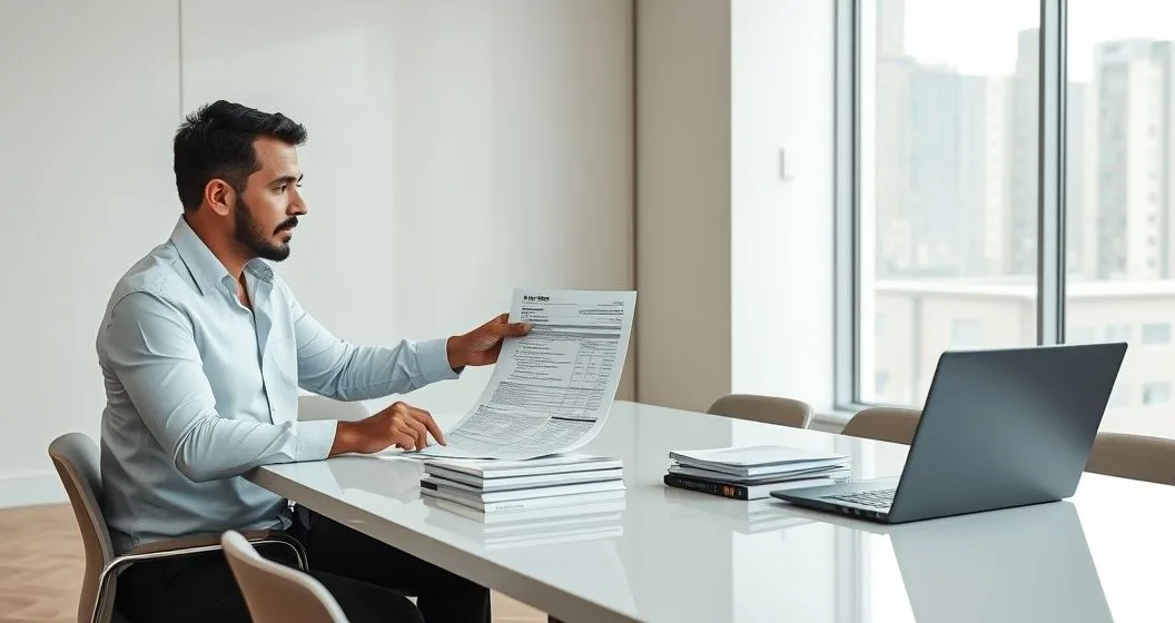 Tax advisor and client reviewing an amended Form 1040 X and supporting forms with a laptop showing an e filing interface in a modern office