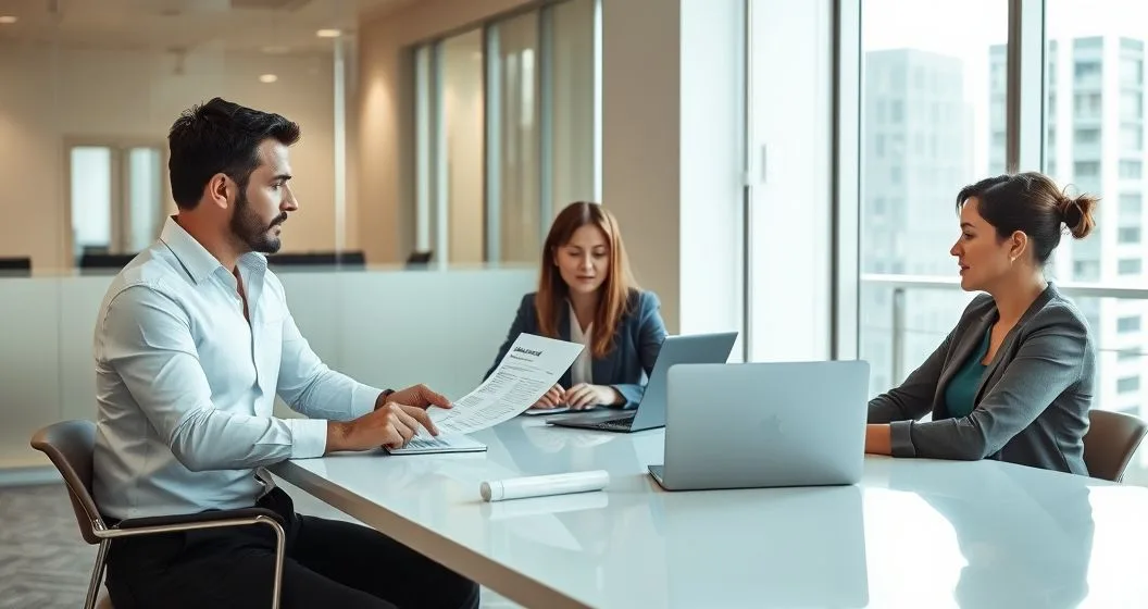 Three diverse payroll professionals at a modern conference table reviewing a checklist, reconciling numbers on a laptop, and signing an approval form to illustrate payroll tax controls