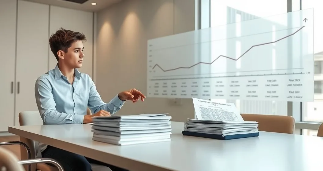 Borrower and financial aid advisor at a modern desk comparing multiple loan statements to a single consolidated loan folder with a timeline indicating repayment changes.