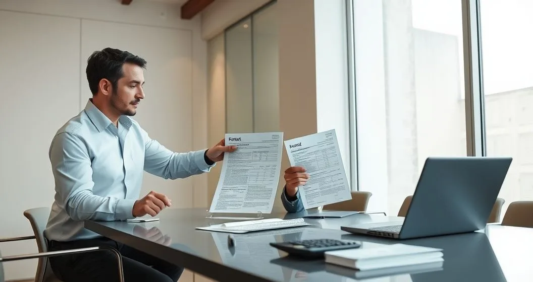 Tax advisor and client reviewing a Form 1040X and corrected retirement statements at a conference table