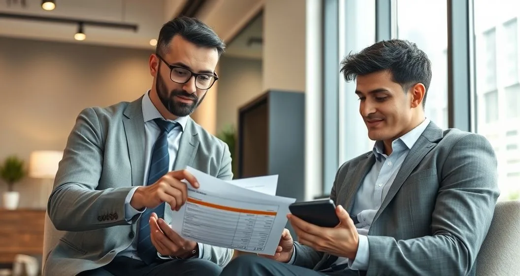 Tax advisor explains tax implications of canceled loan to a borrower over documents and a calculator in a modern office